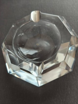 Cenicero cristal Val Saint Lambert con Plata.