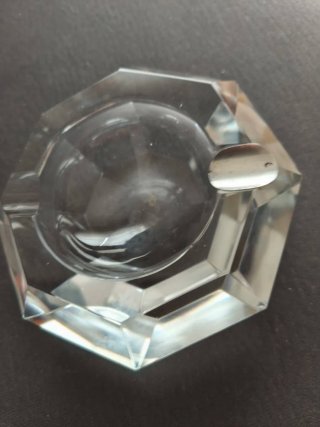 Cenicero cristal Val Saint Lambert con Plata.