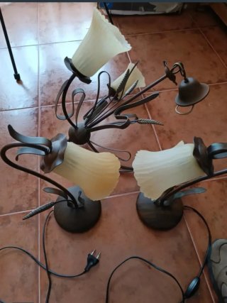 Juego de lámparas estilo rústico