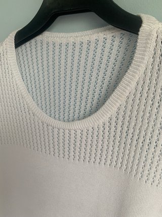Chaleco de punto calado blanco Talla L
