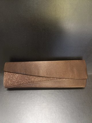 Bolso de fiesta marrón  y dorado