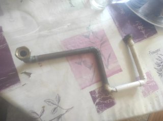 Tubo de cobre con codos largo 31 ancho 15