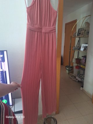 Vestido Zara rosa plisado halter