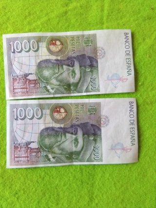 2 Billetes 1000 Pesetas Banco de España 1992