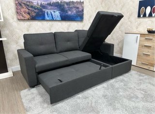 Sofá Cama Pau Gris con Arcon Reversible