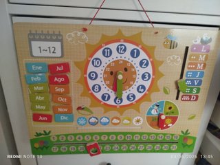 Tabla Educativa Madera Meses Días Números