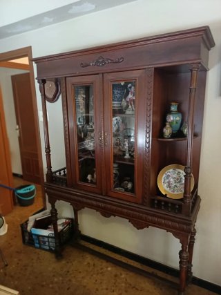 Vitrina madera y cristal vintage