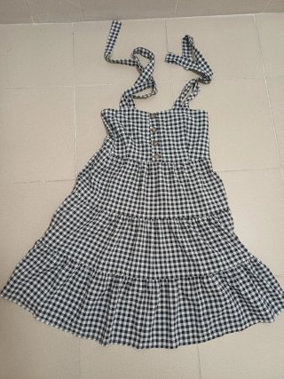 Vestido cuadros blanco y negro