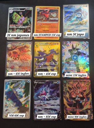 Lote Cartas Pokémon Japonés, Inglés y Español