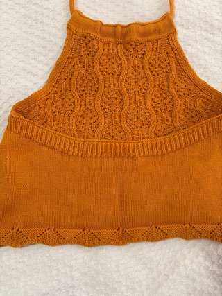 Top tejido de verano naranja