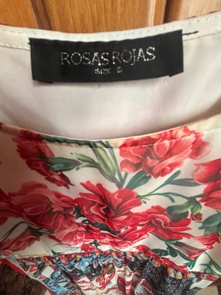 Vestido Largo Estampado Marca Rosas Rojas