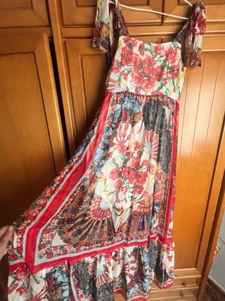 Vestido Largo Estampado Marca Rosas Rojas