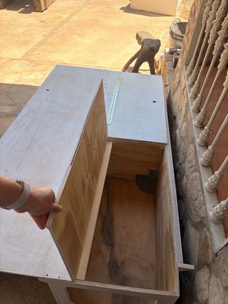 Sofá cama para jardin o furgoneta madera blanco