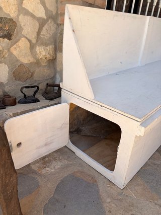 Sofá cama para jardin o furgoneta madera blanco