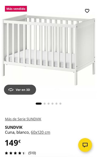 Cuna colecho + colchón muelles ensacados + regalo