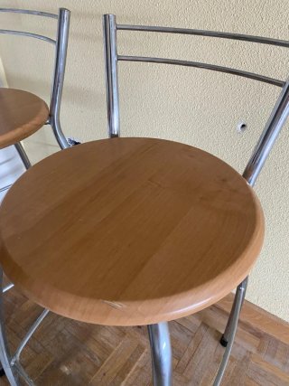 Pareja de banquetas madera y metal