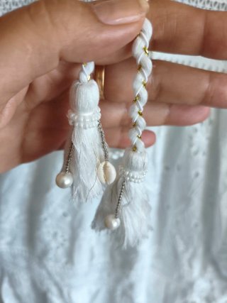 Vestido blanco estilo Ibicenco conchas