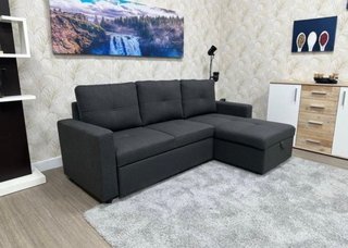 Sofá Cama Gris con Arcón Reversible