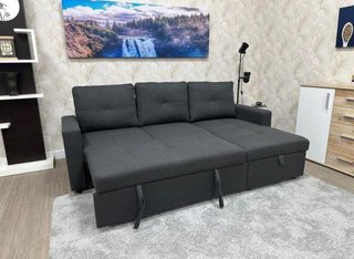Sofá Cama Gris con Arcón Reversible