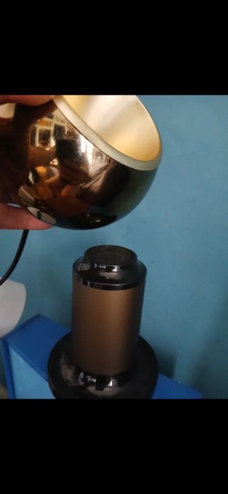 Lampada anni 70 metallo oro e marrone