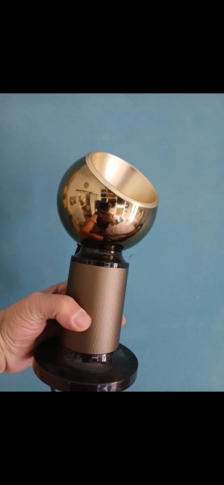 Lampada anni 70 metallo oro e marrone