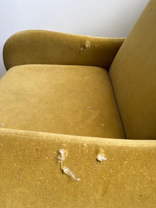 Sillón Terciopelo Estilo Retro Amarillo