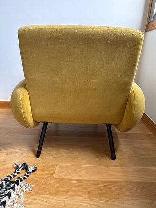 Sillón Terciopelo Estilo Retro Amarillo