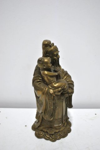 Antigua escultura de bronce china Lu Xing