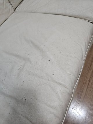 Sofá esquinero de piel blanco 280 x 190