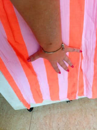 Pantalón palazzo rayas naranja y rosa