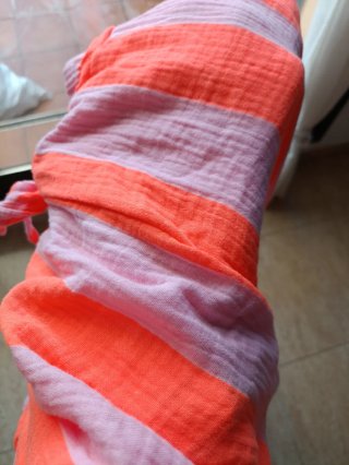 Pantalón palazzo rayas naranja y rosa