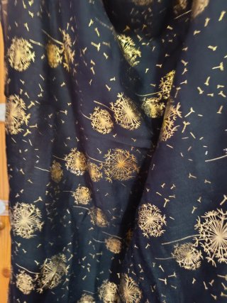 Foulard mujer fantasía negro y dorado