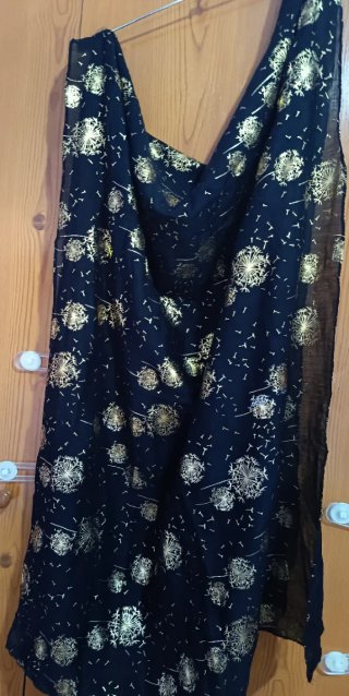 Foulard mujer fantasía negro y dorado