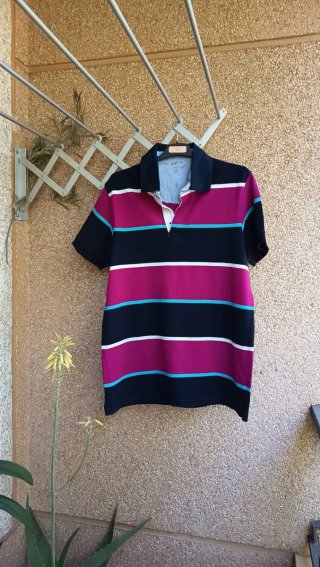 Polo Rayas Algodón Hombre Talla L