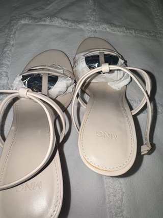 Sandalias Mango Beige Tiras Finas