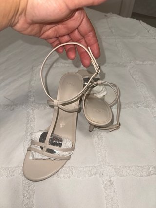 Sandalias Mango Beige Tiras Finas