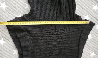 Vestido invierno punto cuello vuelto negro T38 Zar