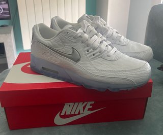 Nike Air Max 90 Blanco y Plateado azul