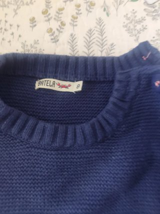 Jersey rayas azul marino y coral Batela