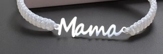 Pulsera Mama Plata y Blanco