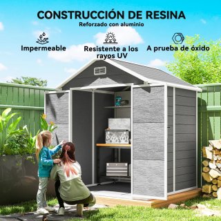 Caseta Jardín Exterior 182x151x219 cm con Suelo