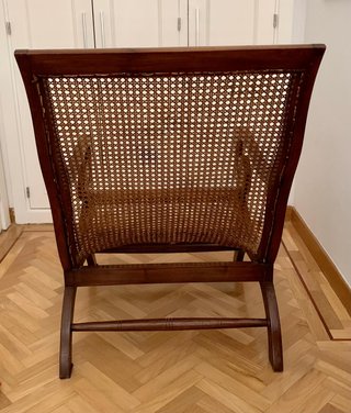 Butaca de madera y ratán