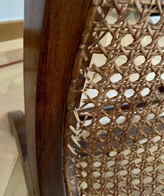 Butaca de madera y ratán
