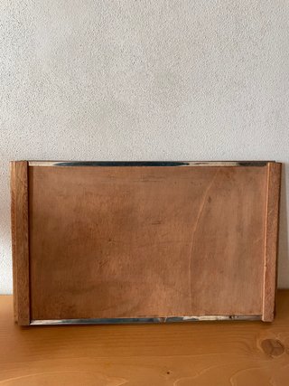 Vasso in legno anni '60 con decoro floreale