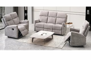 Sofá 3 plazas relax manual gris
