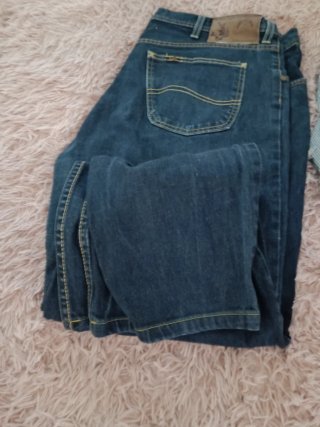 Pantalón vaquero Lee ancho tobillero azul