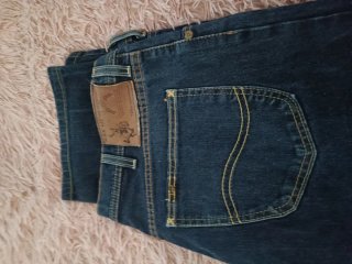 Pantalón vaquero Lee ancho tobillero azul