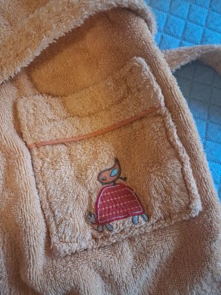 Albornoz infantil naranja con dibujos (4 años)