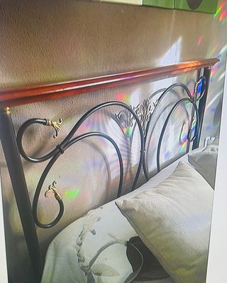Cabecero forja y madera cama 135 Regalo cuadro