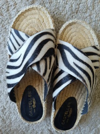 Sandalias Esparto Casteller Cebra T36